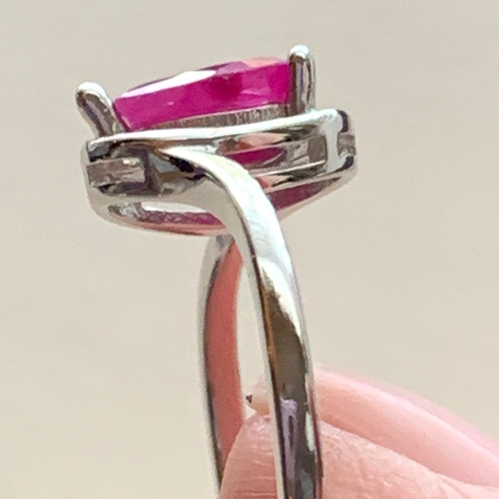 Vintage Natural Ruby 925 Silver Ring - image 4